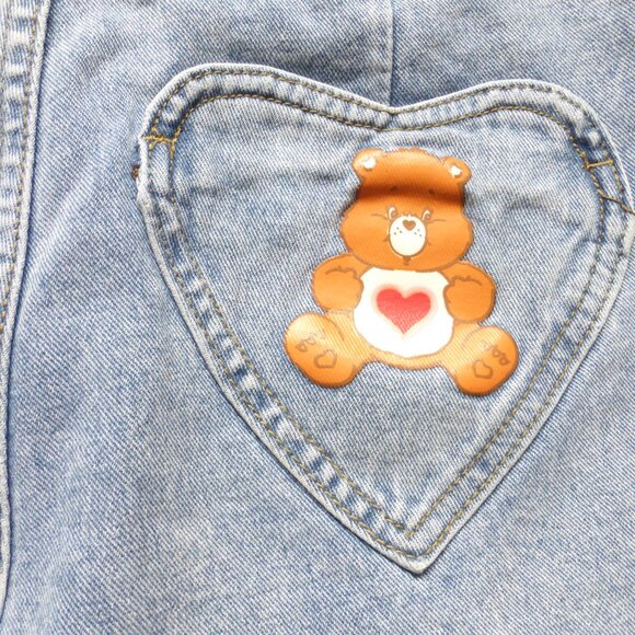 CARE BEARS x SHEIN high waist denim shorts with frayed details - Picture 4 of 5